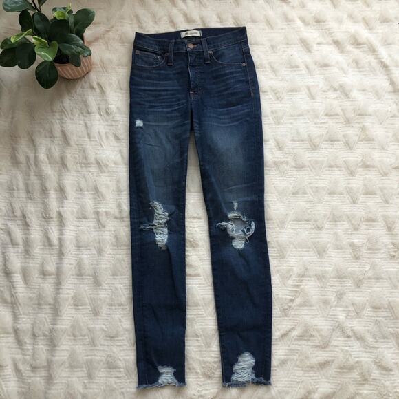 Madewell 9" High-Rise Distressed Skinny Jeans - Picture 2 of 8
